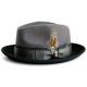 Bruno Capelo Charcoal Grey / Black Australian Wool Fedora Dress Hat MI-202
